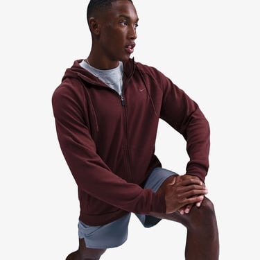  Nike Dri-Fit Primary Fleece Erkek Bordo Hoodie