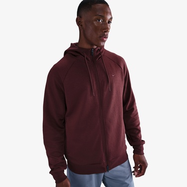  Nike Dri-Fit Primary Fleece Erkek Bordo Hoodie