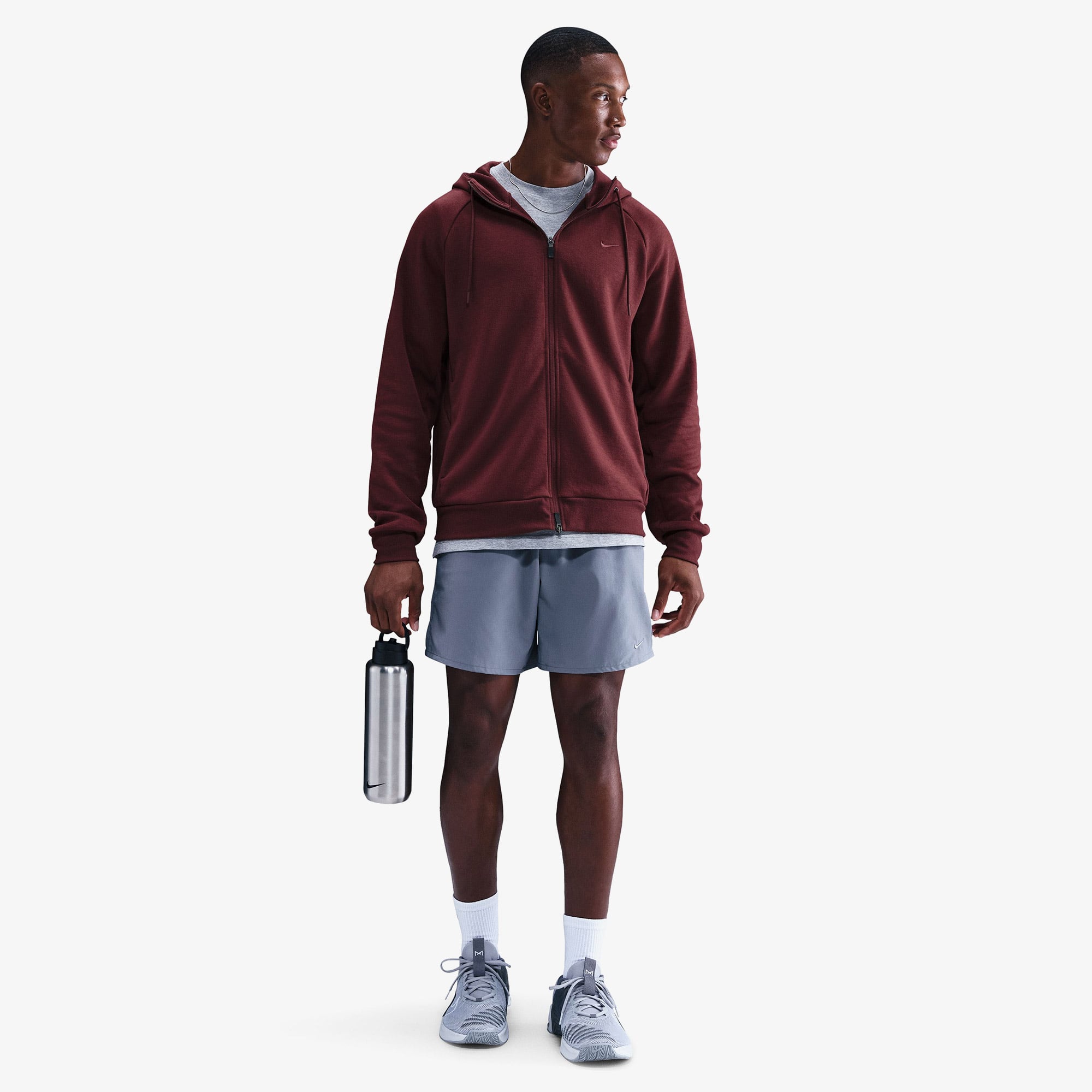  Nike Dri-Fit Primary Fleece Erkek Bordo Hoodie