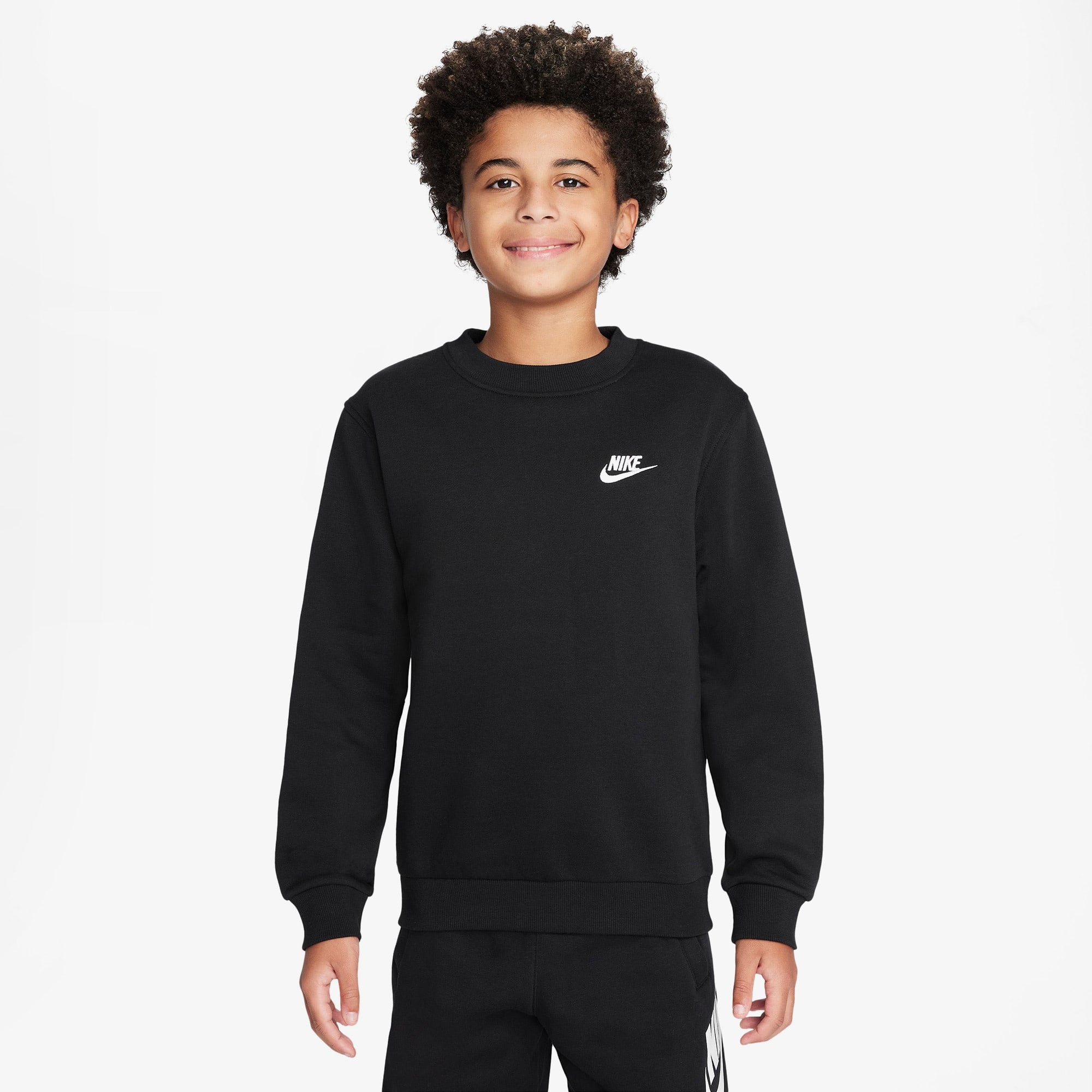 Nike Sportswear Club Fleece Crew Çocuk Siyah Sweatshirt