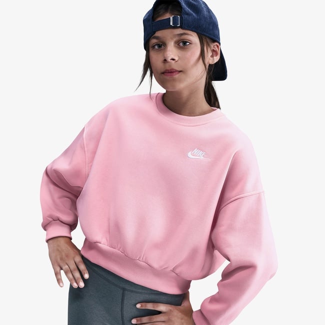  Nike Sportswear Club Fleece Crew Çocuk Pembe Sweatshirt