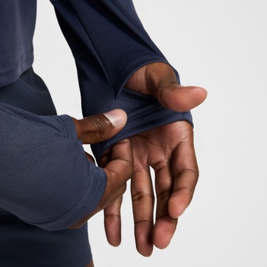  Nike Dri-Fit Pacer Erkek Mavi Uzun Kollu T-Shirt