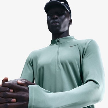  Nike Dri-Fit Pacer Erkek Yeşil Uzun Kollu T-Shirt