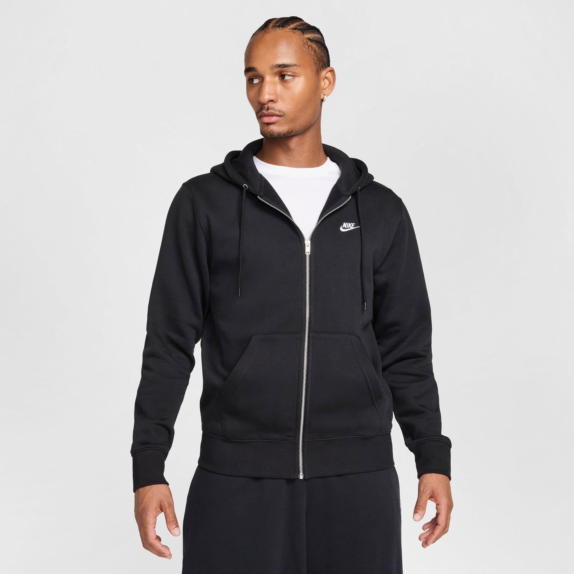 Nike Club Erkek Siyah Kapüşonlu Hoodie