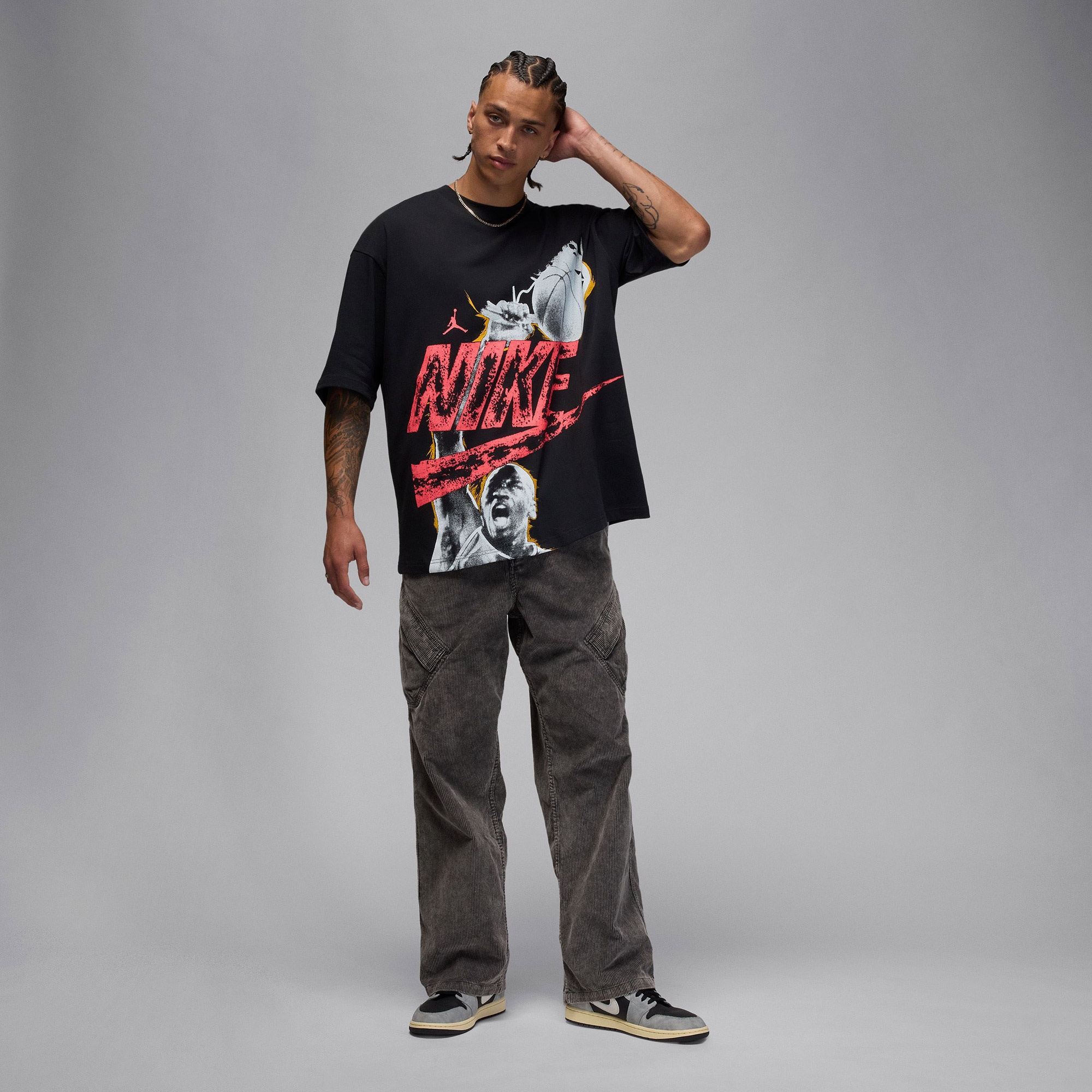 Jordan Reissue Oversized Crew Erkek Siyah T-Shirt