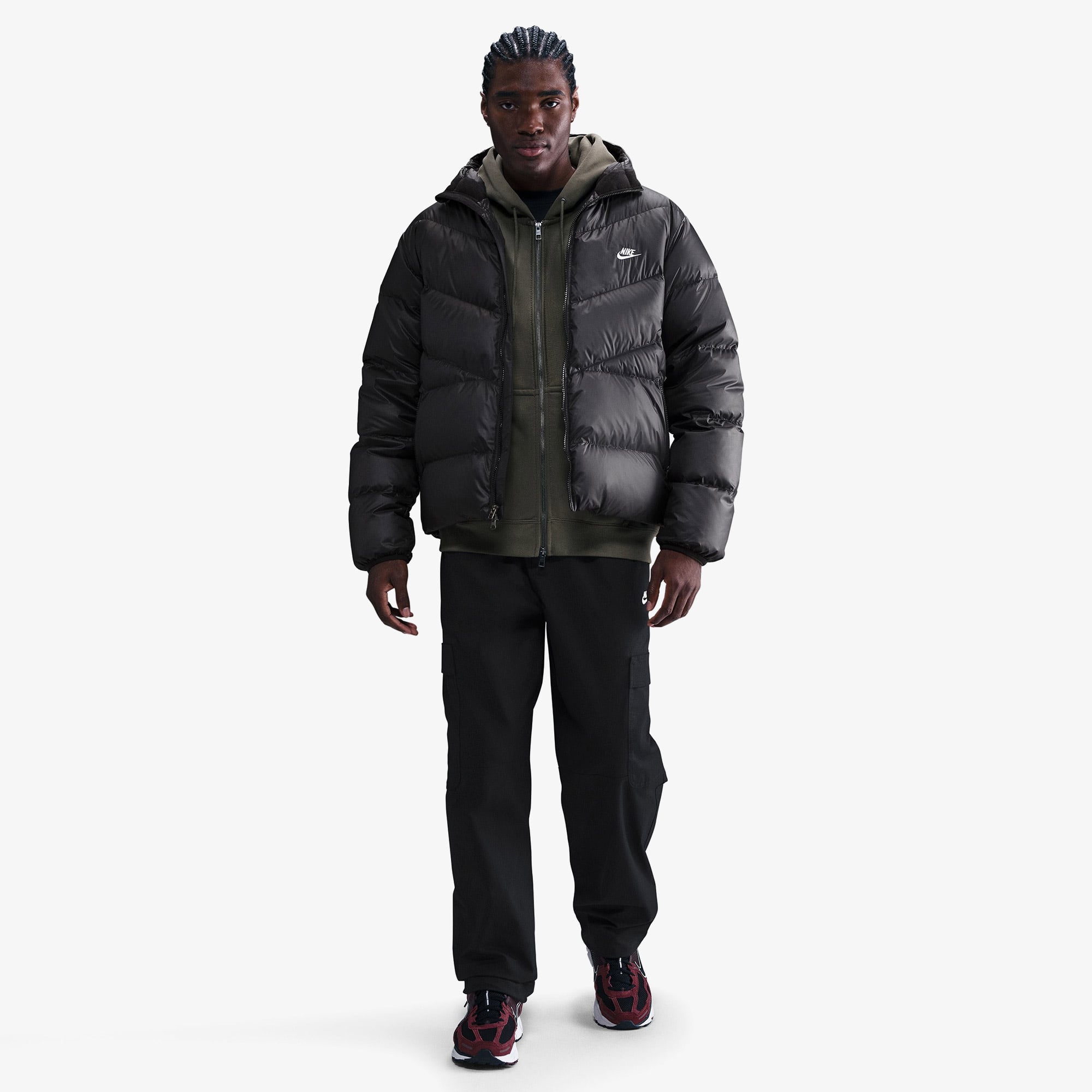  Nike Windrunner Statement Down Erkek Siyah Mont