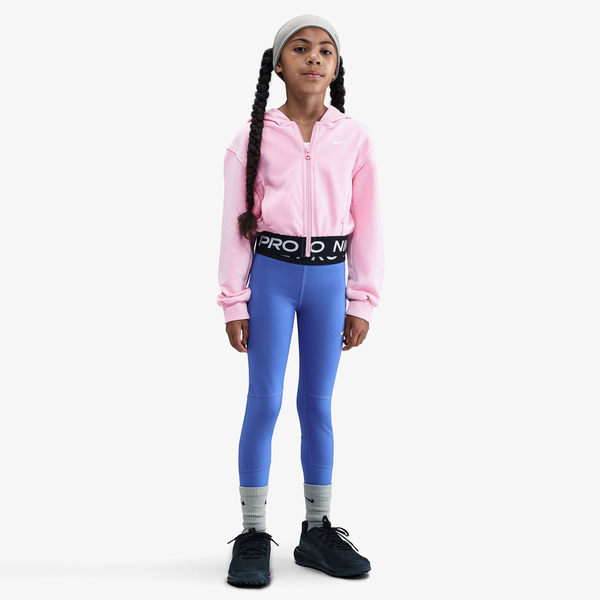  Nike Pro Dri-Fit Fleece Çocuk Pembe Hoodie