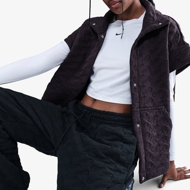  Nike Sportswear Phoenix Fleece Kadın Mor Yelek