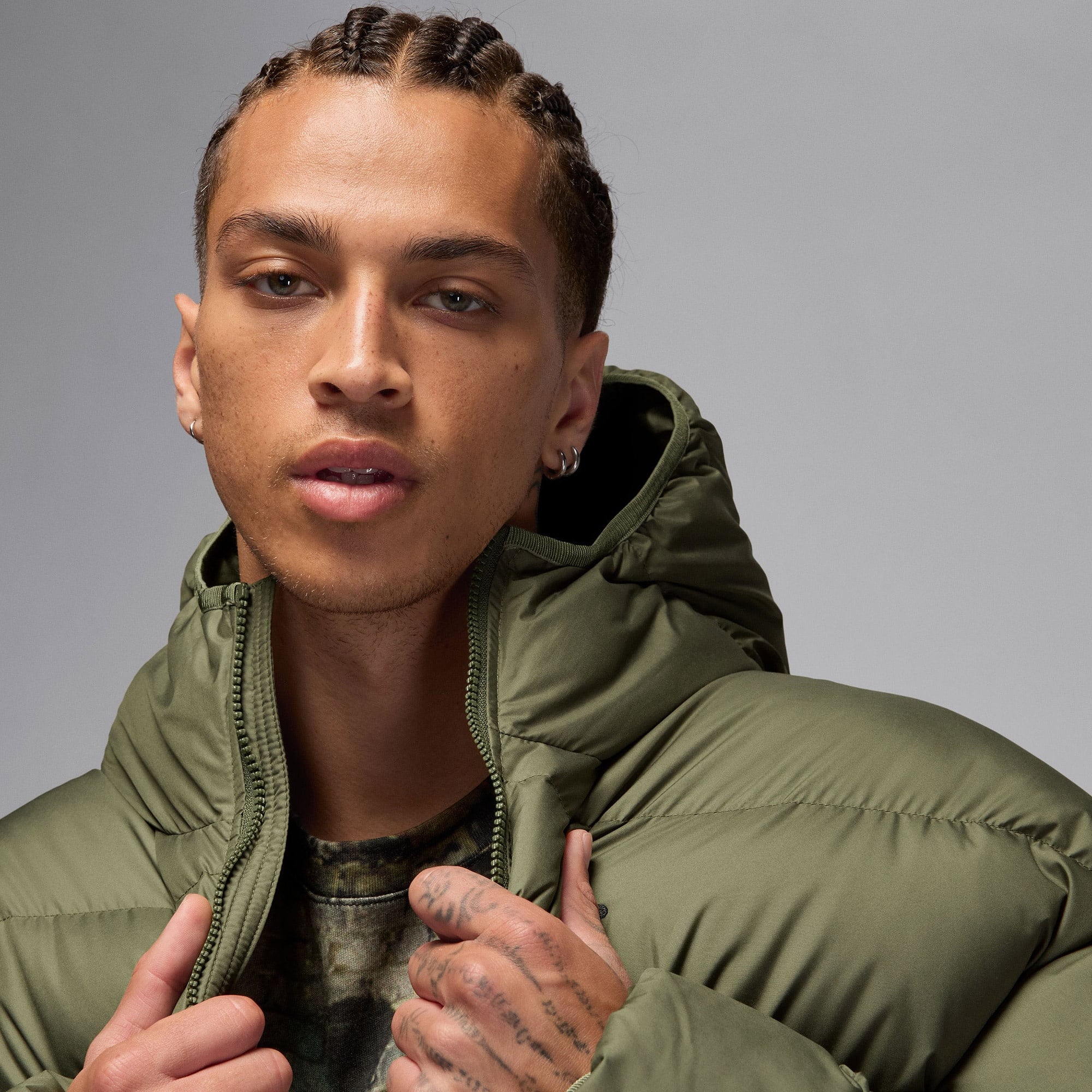 Jordan Brooklyn Puffer Erkek Haki Mont