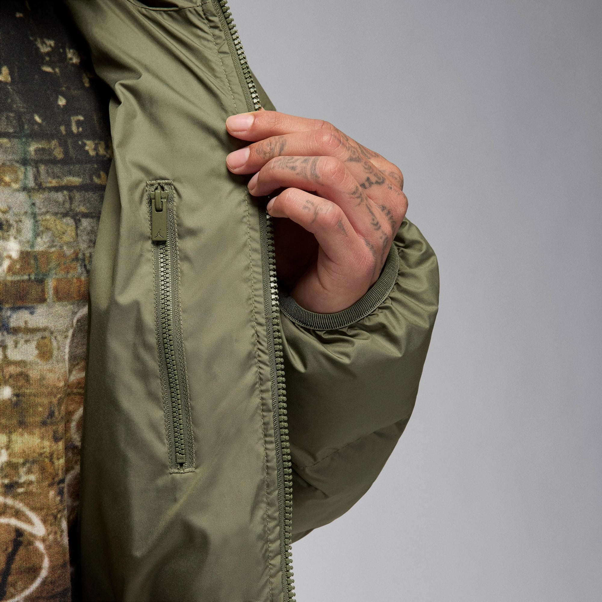 Jordan Brooklyn Puffer Erkek Haki Mont