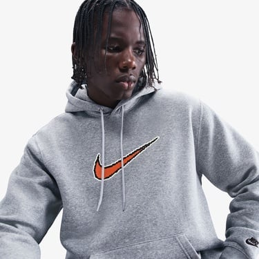  Nike Sportswear Club Neo Varsity Erkek Gri Kapüşonlu Hoodie