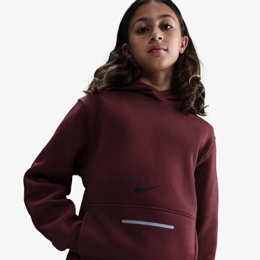  Nike Sportswear Club Fleece Çocuk Bordo Kapüşonlu Hoodie