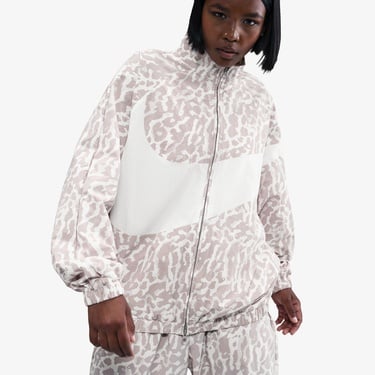  Nike Sportswear Woven Printed Kadın Gri Ceket