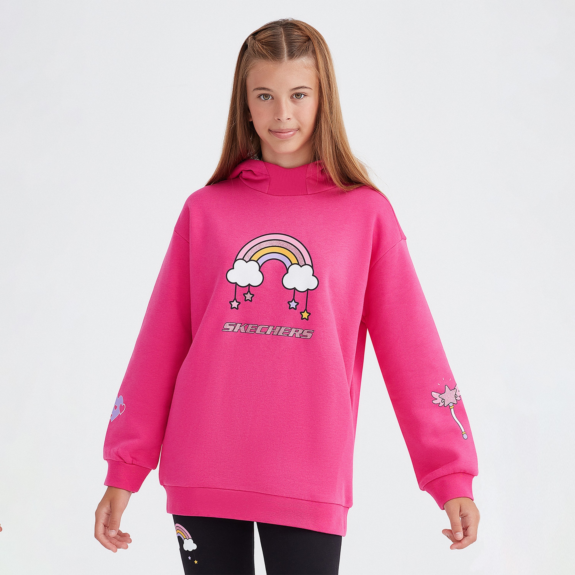 Skechers Heavy Weight Fleece Çocuk Pembe Günlük Eşofman Takımı