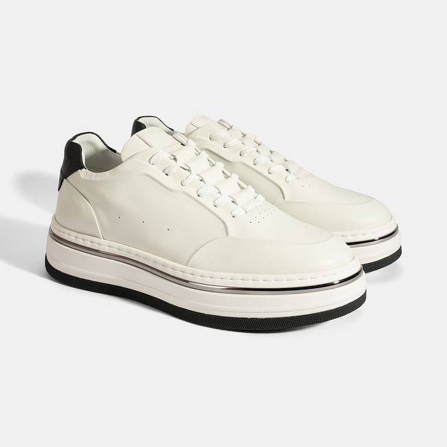  Erkek Beyaz Bağcıklı Deri Spor Ayakkabı