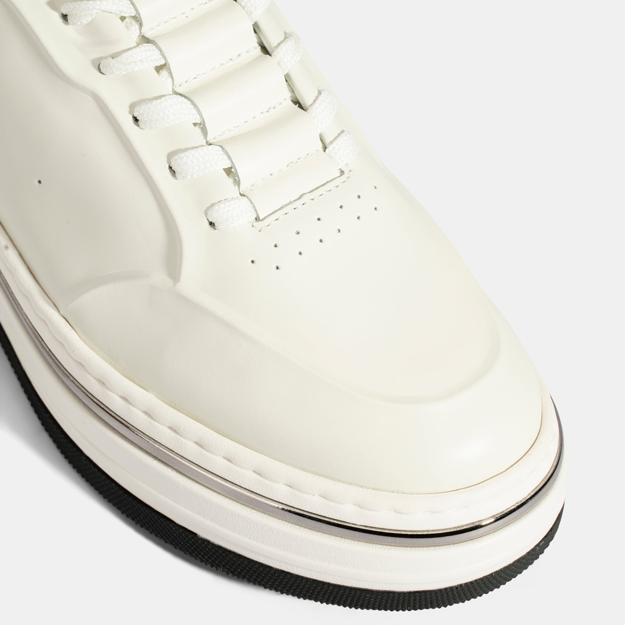 Erkek Beyaz Bağcıklı Deri Spor Ayakkabı