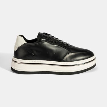  Erkek Siyah Bağcıklı Deri Spor Ayakkabı