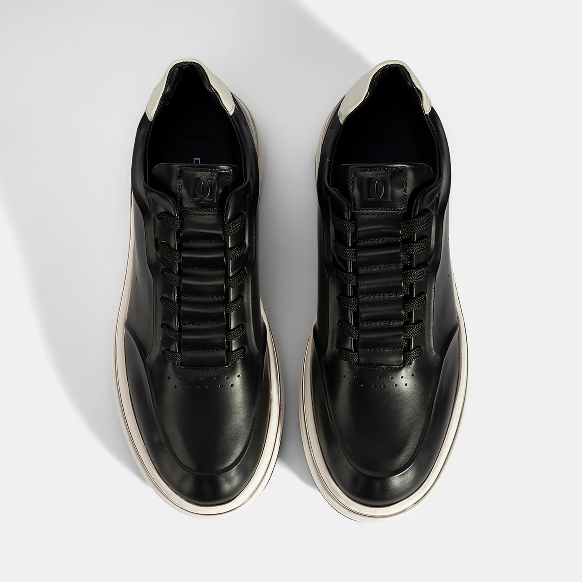 Erkek Siyah Bağcıklı Deri Spor Ayakkabı