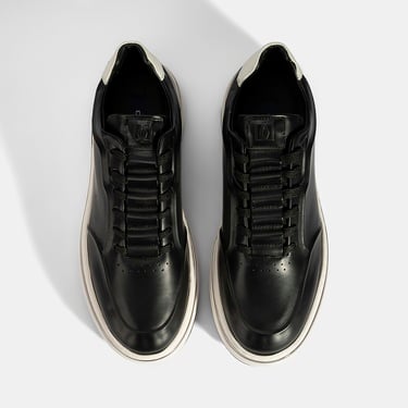  Erkek Siyah Bağcıklı Deri Spor Ayakkabı