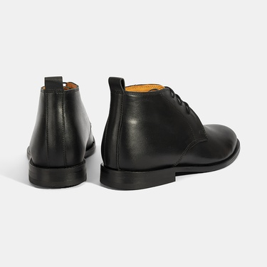  Kadın Turuncu Astar Detaylı Siyah Deri Bot