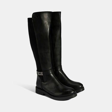  Kadın Siyah Metal Aksesuarlı Stretch Çizme