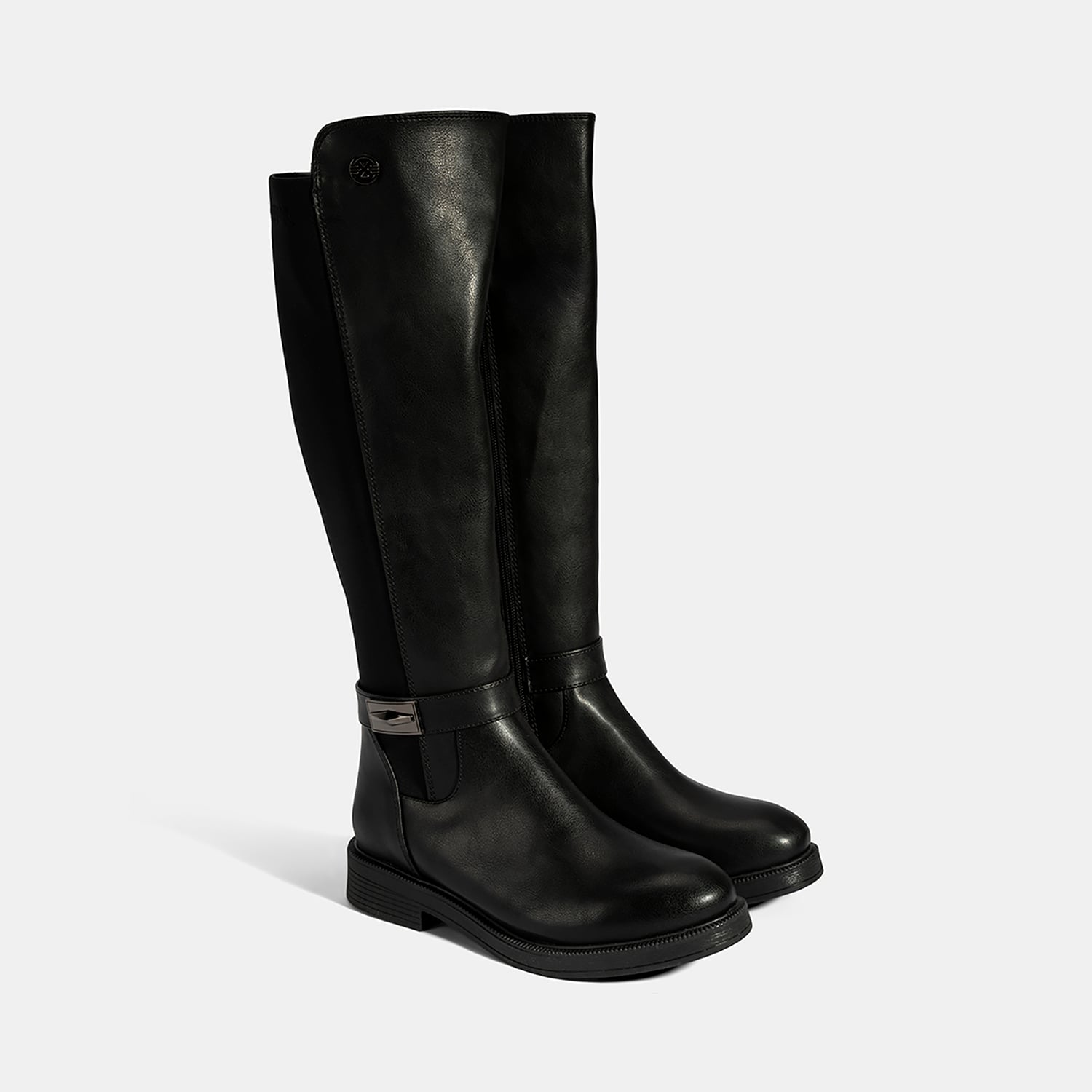  Kadın Siyah Metal Aksesuarlı Stretch Çizme