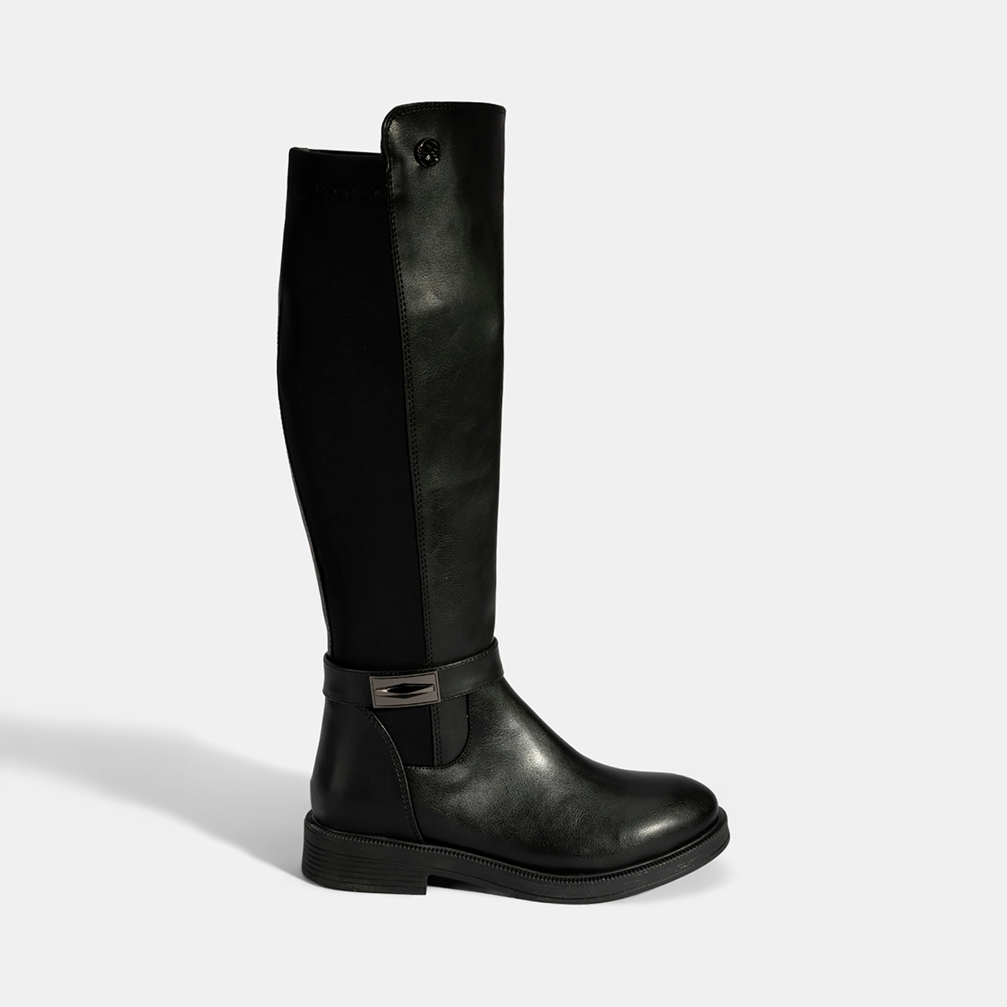 Kadın Siyah Metal Aksesuarlı Stretch Çizme