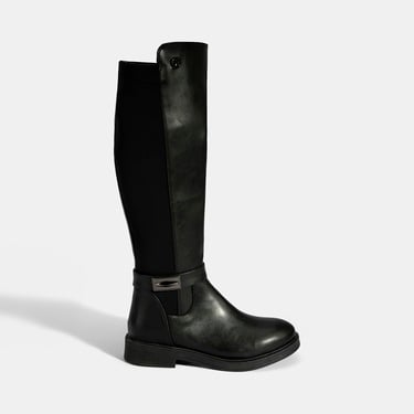  Kadın Siyah Metal Aksesuarlı Stretch Çizme