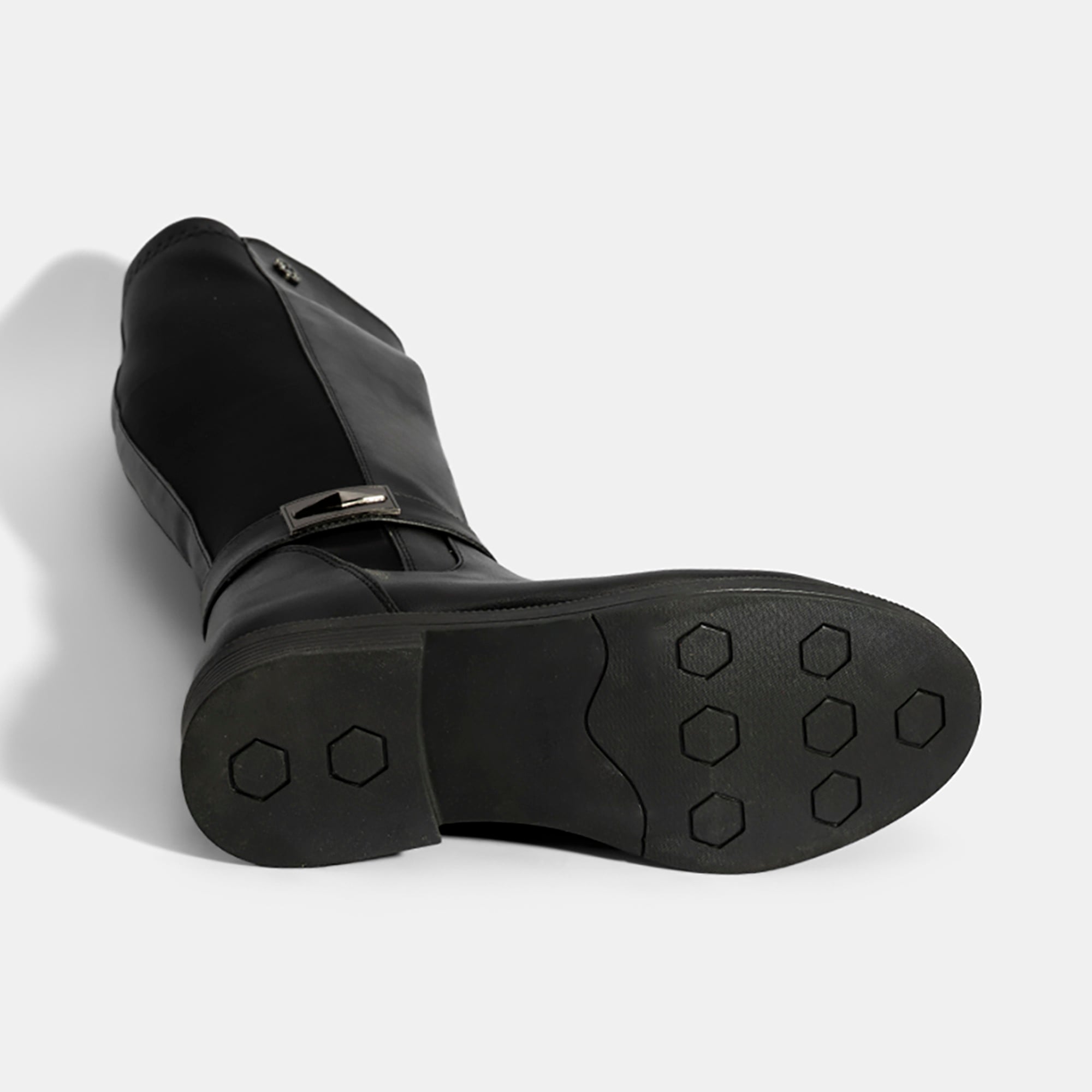 Kadın Siyah Metal Aksesuarlı Stretch Çizme