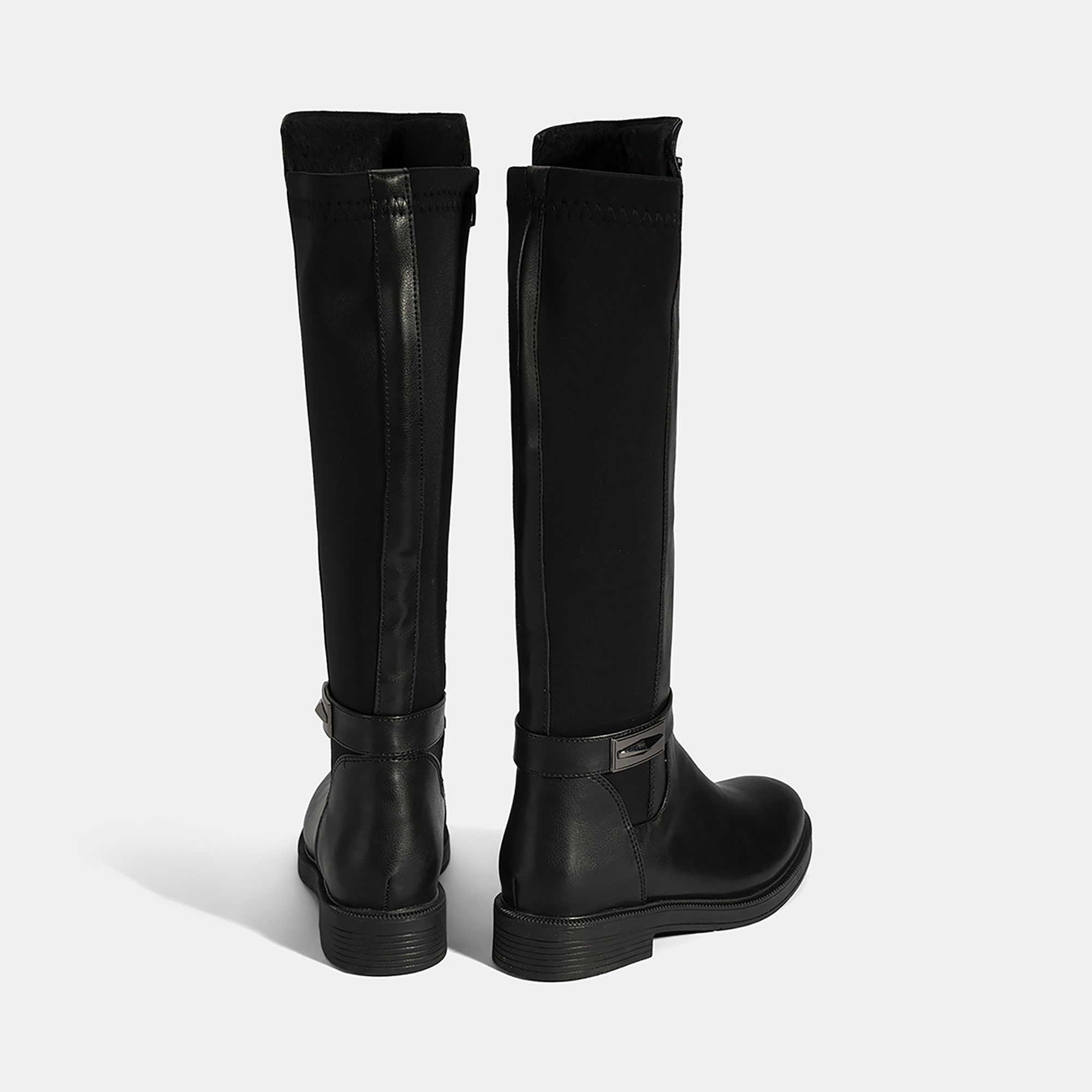 Kadın Siyah Metal Aksesuarlı Stretch Çizme