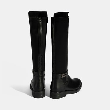  Kadın Siyah Metal Aksesuarlı Stretch Çizme