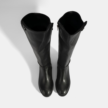  Kadın Siyah Metal Aksesuarlı Stretch Çizme