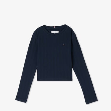  Tommy Hilfiger Pointelle Çocuk Top Lacivert Sweatshirt