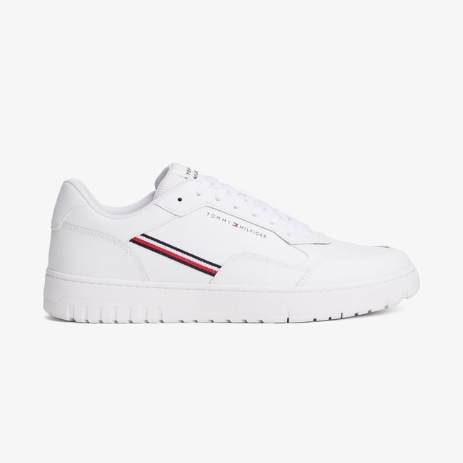  Tommy Hilfiger Basket Core Stripes Erkek Beyaz Sneaker