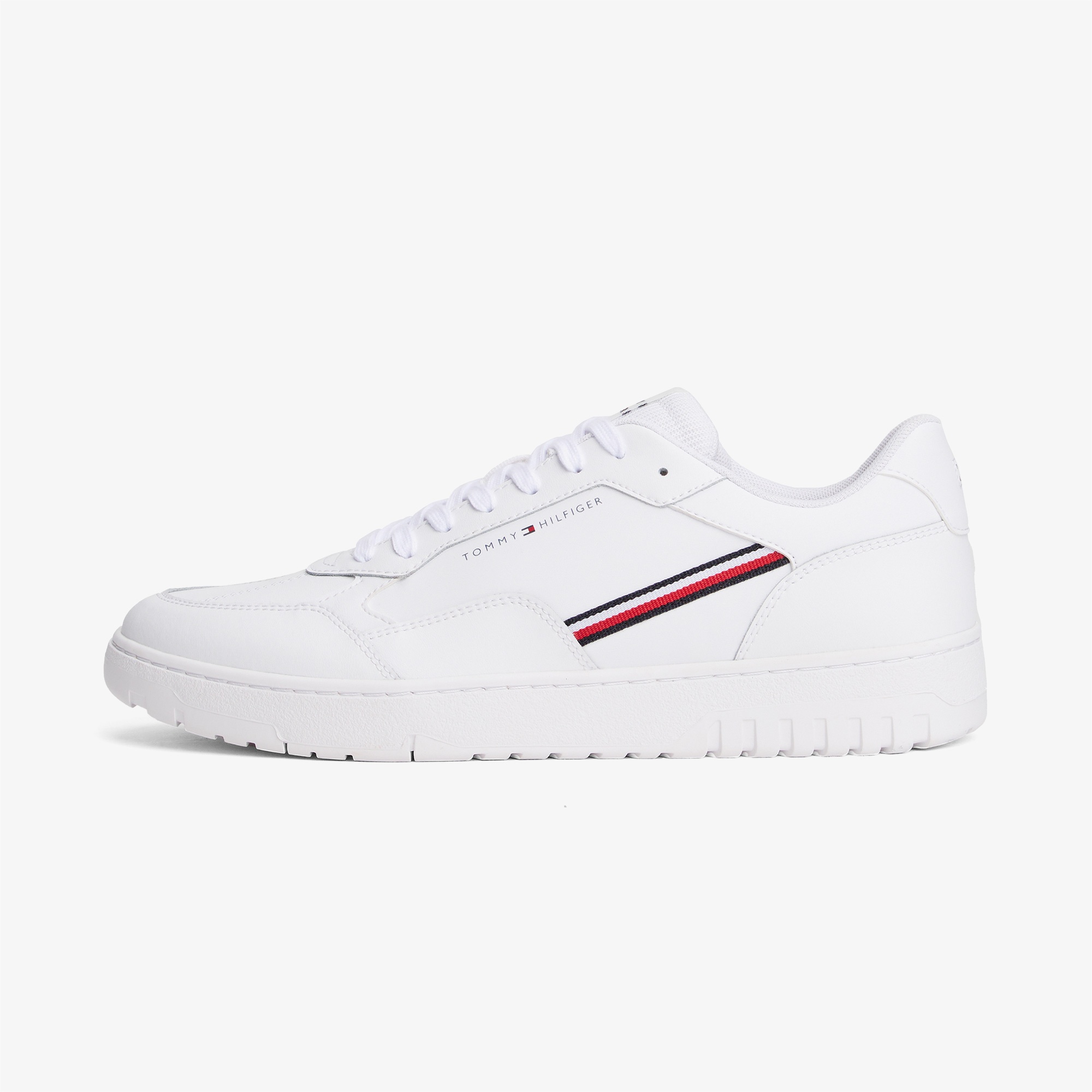 Tommy Hilfiger Basket Core Stripes Erkek Beyaz Sneaker