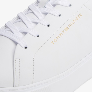  Tommy Hilfiger Platform Cupsole Patent Kadın Beyaz Sneaker
