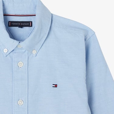  Tommy Hilfiger Flag Oxford Çocuk Mavi Gömlek