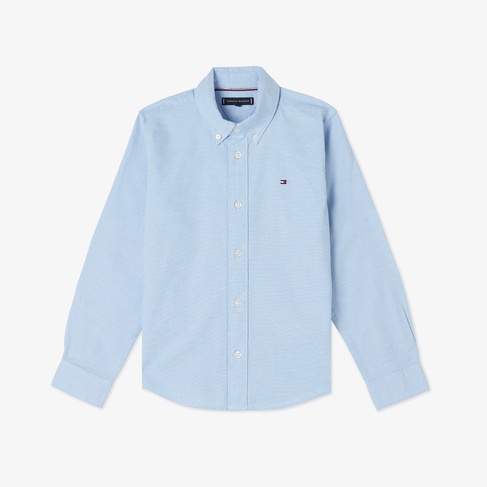  Tommy Hilfiger Flag Oxford Çocuk Mavi Gömlek