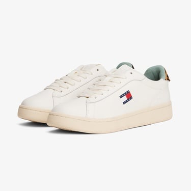  Tommy Hilfiger Archive '98 Leopard Kadın Beyaz Sneaker