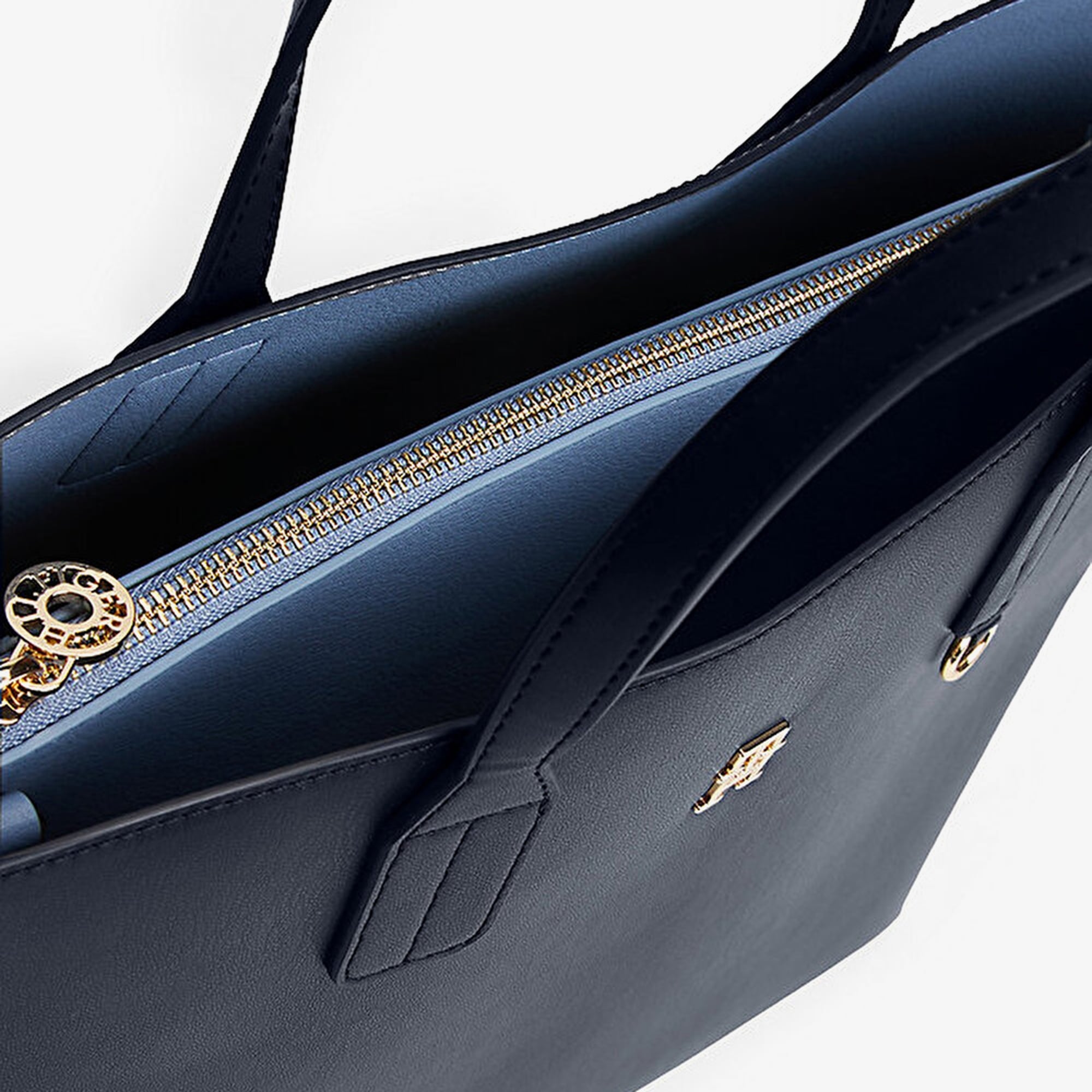 Tommy Hilfiger İcon Satchel Kadın Mavi El Çantası