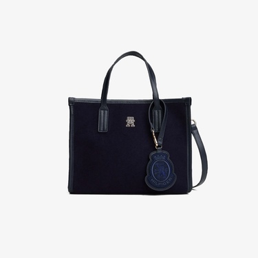  Tommy Hilfiger City Small Tote Melton Kadın Mavi El Çantası