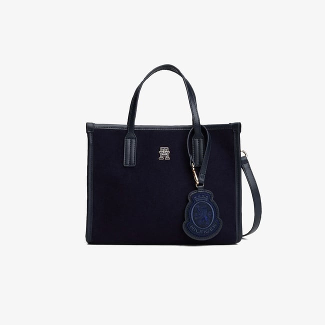 Tommy Hilfiger City Small Tote Melton Kadın Mavi El Çantası