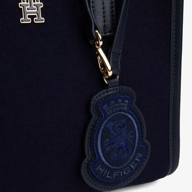  Tommy Hilfiger City Small Tote Melton Kadın Mavi El Çantası