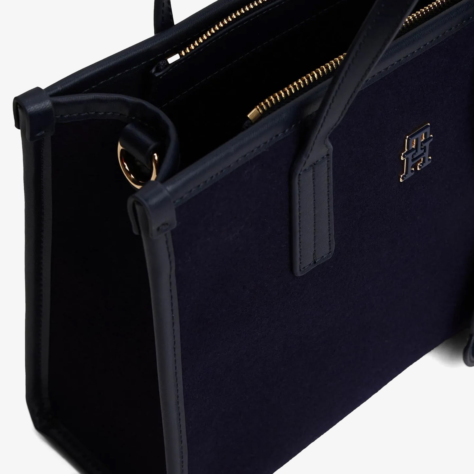 Tommy Hilfiger City Small Tote Melton Kadın Mavi El Çantası