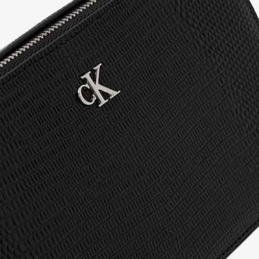  Calvin Klein Lizard Embossed Leather Mini Kadın Siyah Cüzdan