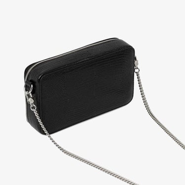  Calvin Klein Lizard Embossed Leather Mini Kadın Siyah Cüzdan