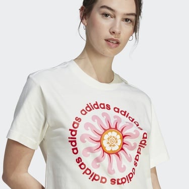 adidas Farm Gfx Kadın Beyaz Günlük T-Shirt