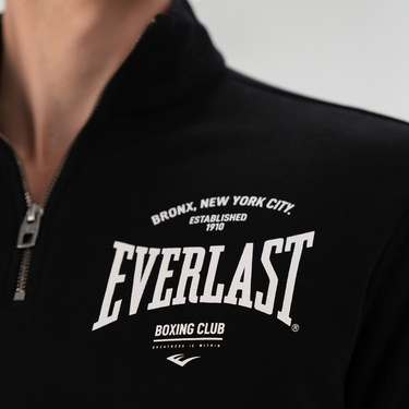  Everlast Bronx NYC Half Zip Regular Erkek Siyah Sweatshirt