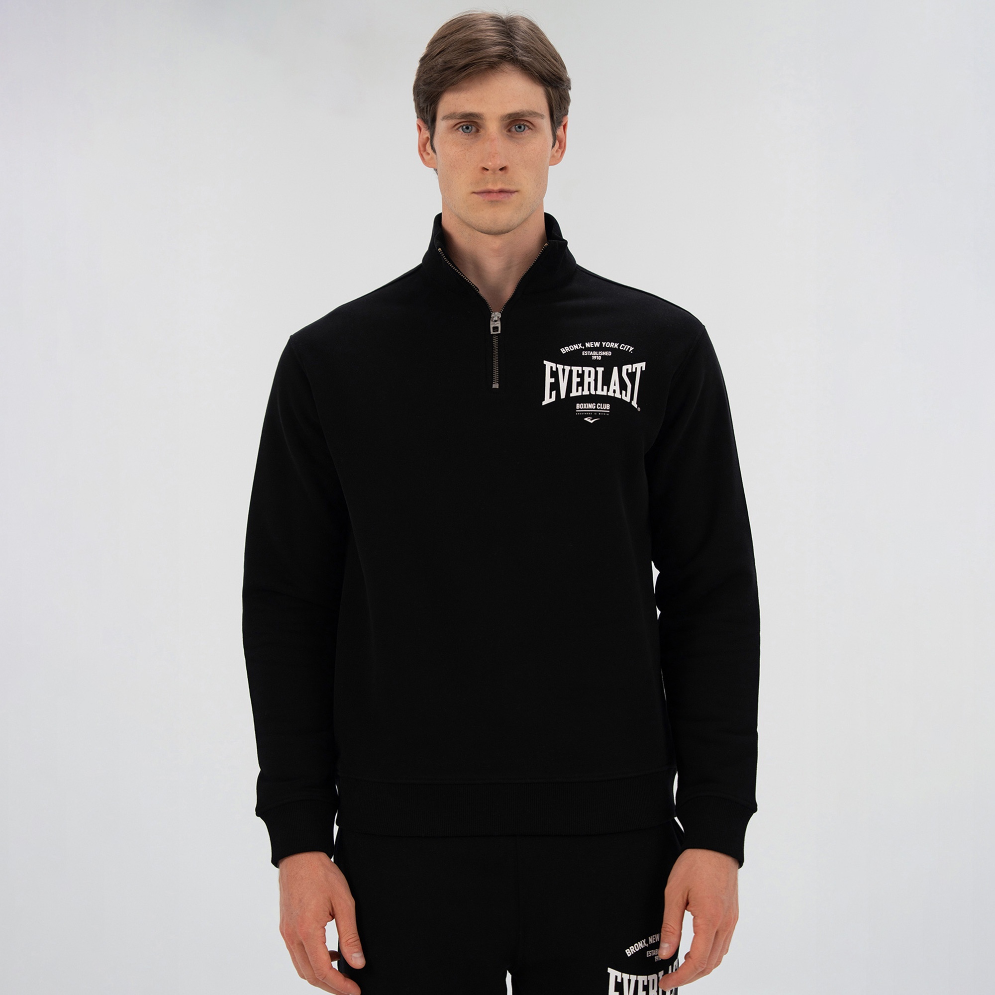 Everlast Bronx NYC Half Zip Regular Erkek Siyah Sweatshirt
