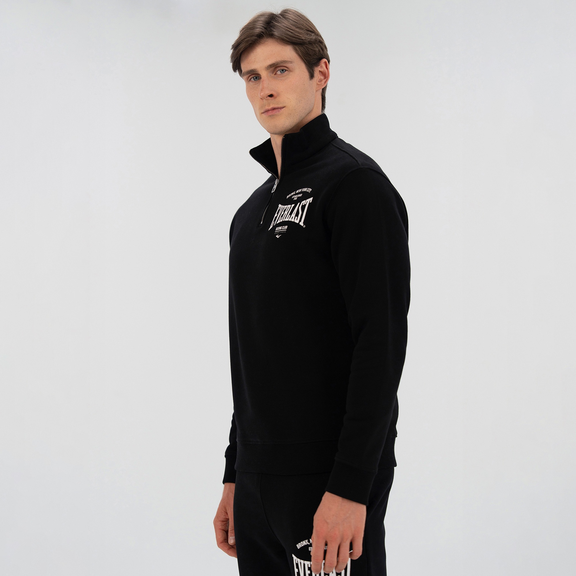 Everlast Bronx NYC Half Zip Regular Erkek Siyah Sweatshirt